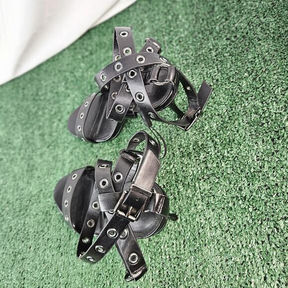 Brian Atwood X Express Grommet Ankle Strap Heeled Sandal Women Size 6 NWT - Picture 4 of 6